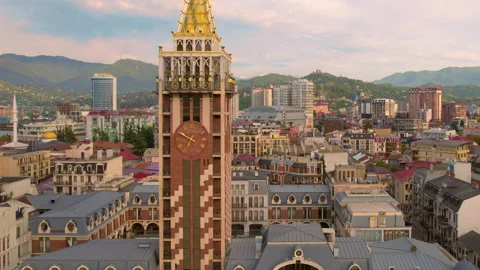 Cinematic Drone Flight Video To Piazza Square In Batumi, Georgia Video stock 236245673