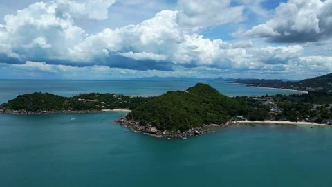 Cinematic Drone Fly-In to Crystal Beach Stock Footage 339384873