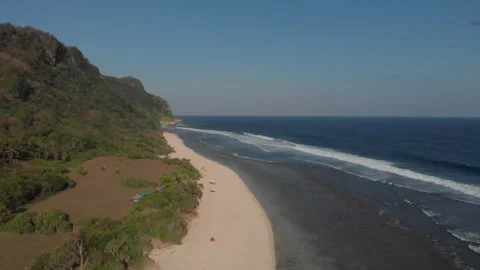 Cinematic drone flying on the beach 動画素材 260287708
