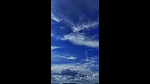 Cinematic drone hyperlapse of large clouds drifting across the sky 動画素材 317918939