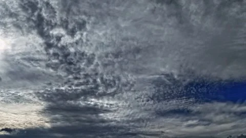 Cinematic drone hyperlapse of large clouds drifting across the sky Stock Footage 317918998