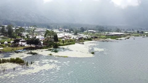 Cinematic drone lake view Stock Footage 207943810