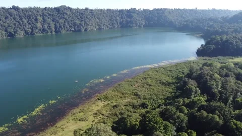 Cinematic drone lake view Stock Footage 207944026