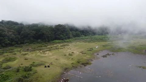 Cinematic drone lake view Stock Footage 207944501