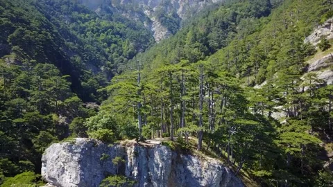 Cinematic drone mountain view Stock Footage 172431686