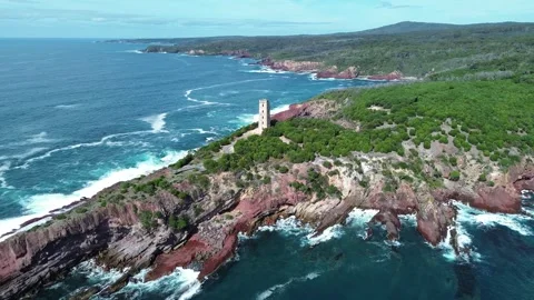 Cinematic Drone Orbit Around Historic Boyd Tower Stock Footage 334902202