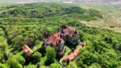 Cinematic Drone Orbit Around State Chateau Jezeří, Czech Republic Stock Footage 313176110