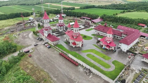 Cinematic Drone Orbit of the Traditional Architecture of Saint Mina Monastery Vídeo Stock 314237053