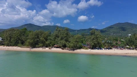Cinematic Drone Pullback Over Tropical Thai Coastline Stock Footage 331597264