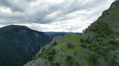 Cinematic Drone Reveal of Eagle Eye Viewpoint Above the Rhodope Mountains, B Stock Footage 340831361
