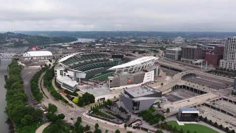 Cinematic Drone Shot Above Paycor Stadium, Home of Cincinnati Bengals Football Stock Footage 346936775