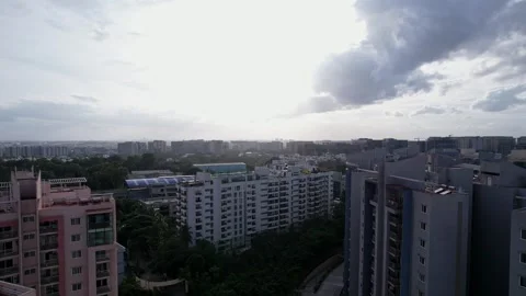 Cinematic drone shot of modern high rise residential towers highlighting ar.. Stock-Footage 344878445