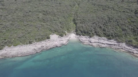Cinematic Drone Shot of the ocean cliffs In Zadar, Croatia - 1 Video stock 244389258