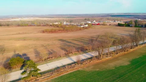 Cinematic Drone Shot: Soaring over the picturesque rural landscapes of the USA Stock Footage 248375337