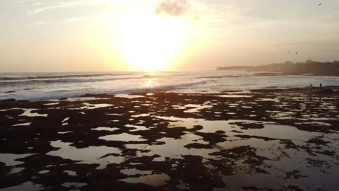 Cinematic drone sunset Stock Footage 207945004