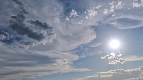 Cinematic Drone Timelapse of Layered Clouds and a Slowly Falling Sun Stock Footage 336569509