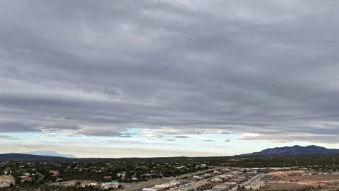 Cinematic Drone Timelapse of a Sea of Clouds Rolling over Southwest Mountains Stock Footage 334565746