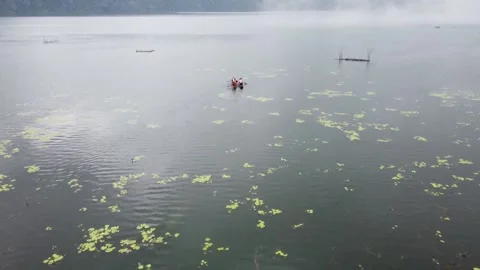 Cinematic drone view lake Stock Footage 207944491