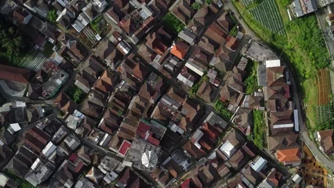 Cinematic drone view of Nepal Van Java village Stock Footage 322204770