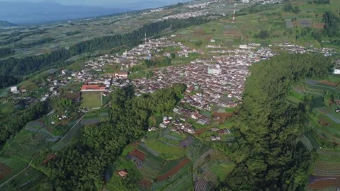 Cinematic drone view of Nepal Van Java village Stock Footage 322204772