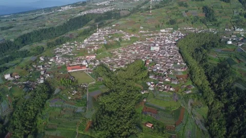 Cinematic drone view of Nepal Van Java village Stock Footage 322204827