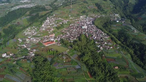 Cinematic drone view of Nepal Van Java village Stock Footage 322204837