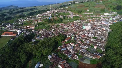 Cinematic drone view of Nepal Van Java village Stock Footage 322204942