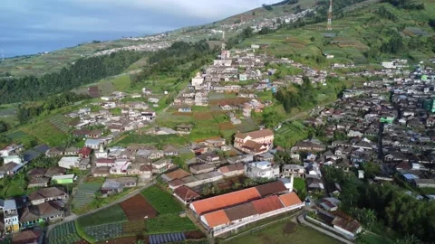Cinematic drone view of Nepal Van Java village Stock Footage 322205239