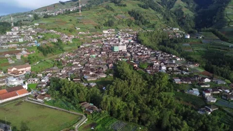 Cinematic drone view of Nepal Van Java village Stock Footage 322205456