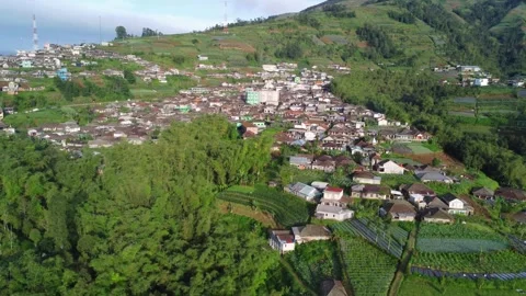 Cinematic drone view of Nepal Van Java village Stock Footage 322205687