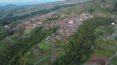 Cinematic drone view of Nepal Van Java village Stock Footage 322206141