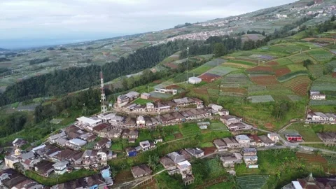 Cinematic drone view of Nepal Van Java village Stock Footage 322206258