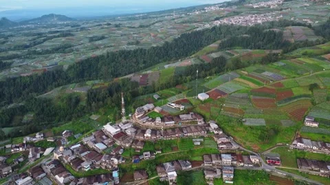 Cinematic drone view of Nepal Van Java village Stock Footage 322206383