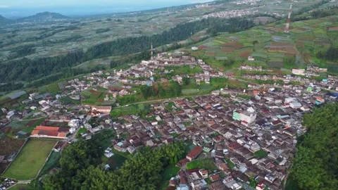 Cinematic drone view of Nepal Van Java village Stock Footage 322206407