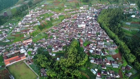 Cinematic drone view of Nepal Van Java village Stock Footage 322207095
