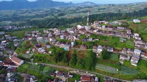 Cinematic drone view of Nepal Van Java village Stock Footage 322207185