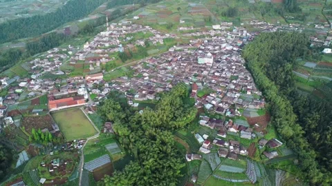Cinematic drone view of Nepal Van Java village Stock Footage 322207198