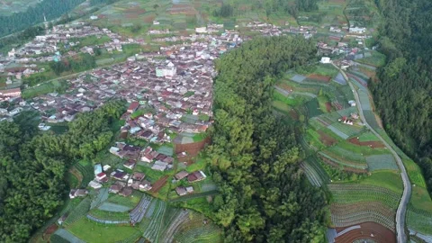 Cinematic drone view of Nepal Van Java village Stock Footage 322207326