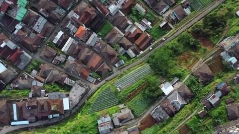 Cinematic drone view of Nepal Van Java village Stock Footage 322207632