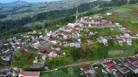Cinematic drone view of Nepal Van Java village Stock Footage 322207915