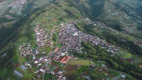 Cinematic drone view of Nepal Van Java village Stock Footage 322207958