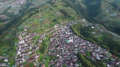 Cinematic drone view of Nepal Van Java village Stock Footage 322207962
