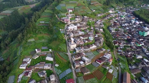Cinematic drone view of Nepal Van Java village Stock Footage 322208029