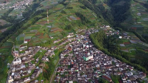 Cinematic drone view of Nepal Van Java village Stock Footage 322208052