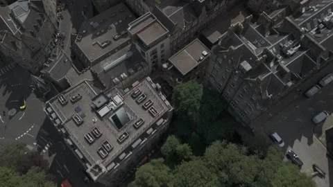 Cinematic Drone View of Scott Monument Edinburgh City Centre Stock Footage 330194186