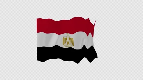 Cinematic Dynamic Egypt National Flag Loop Alpha Channel Видео 342736401
