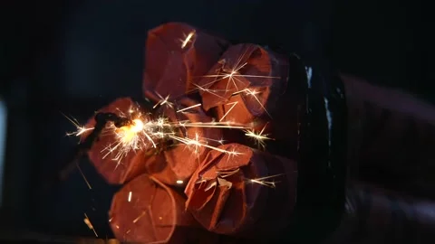 Cinematic Dynamite Fuse About To Explode Stock Footage 168082826