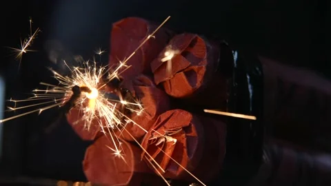 Cinematic Dynamite Fuse About To Explode Stock Footage 168082868