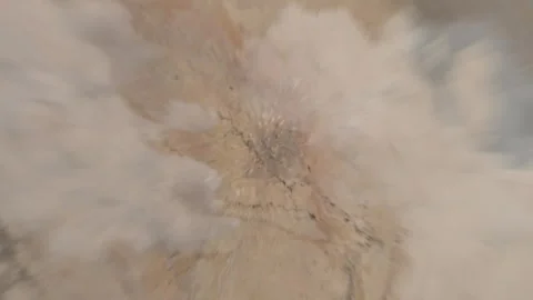 Cinematic Earth Zoom into Clouds Over Saudi Arabia - Riyadh - 4K Stock Footage 268860026