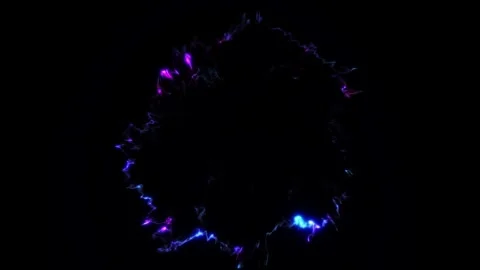Cinematic electric plasma shockwave explosions with glowing blue energy pulse 库存影片 335092481